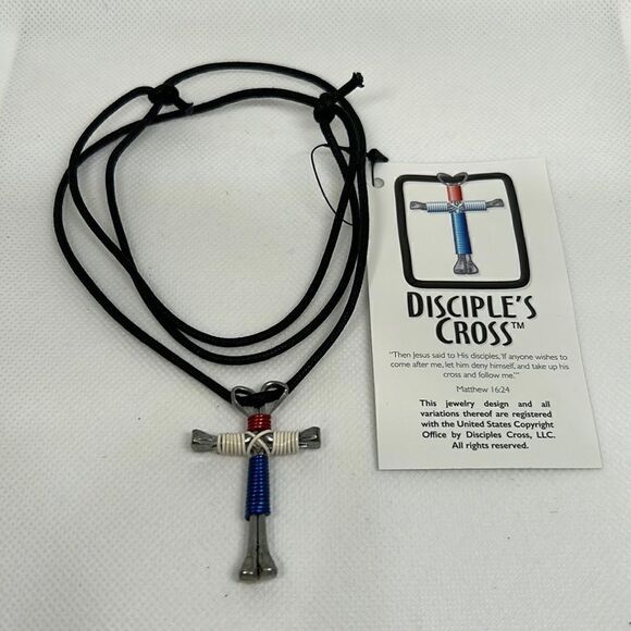 Disciples Patriotic Unisex Cross Necklace. - Picture 1 of 2